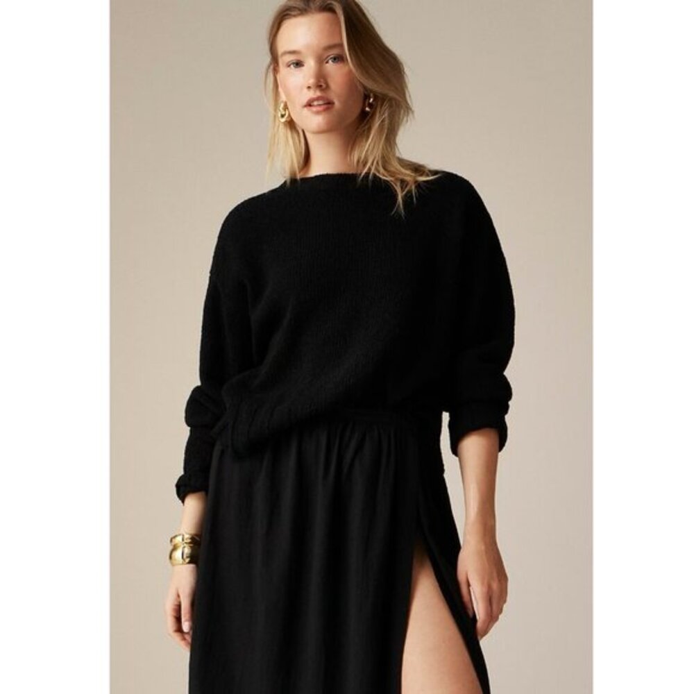 J. CREW Relaxed Crewneck Sweater Black L